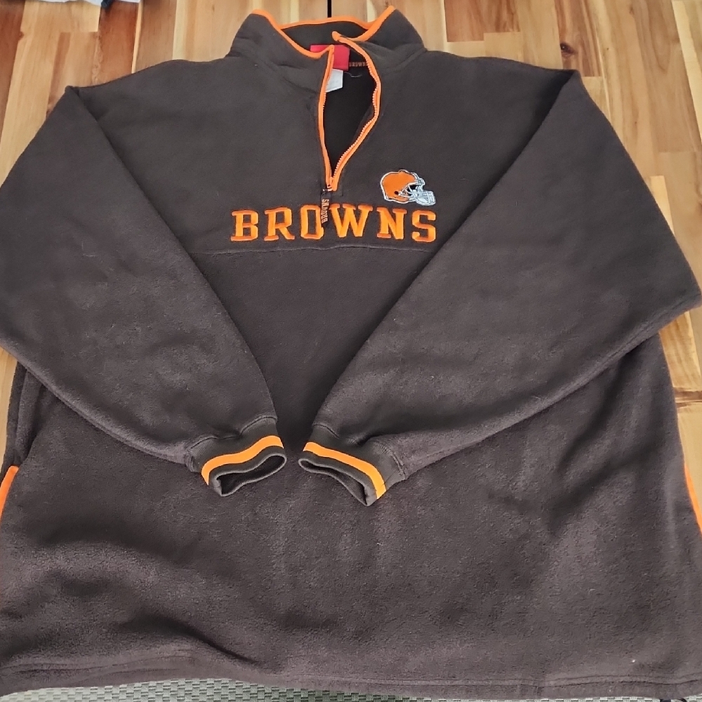 Cleveland Browns Heavy Fleece Quarter Zip - Mens Size 2XL